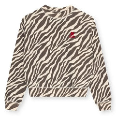 the new society - Baumwoll-Sweatshirt mit Zebra-Logo | Schwarz