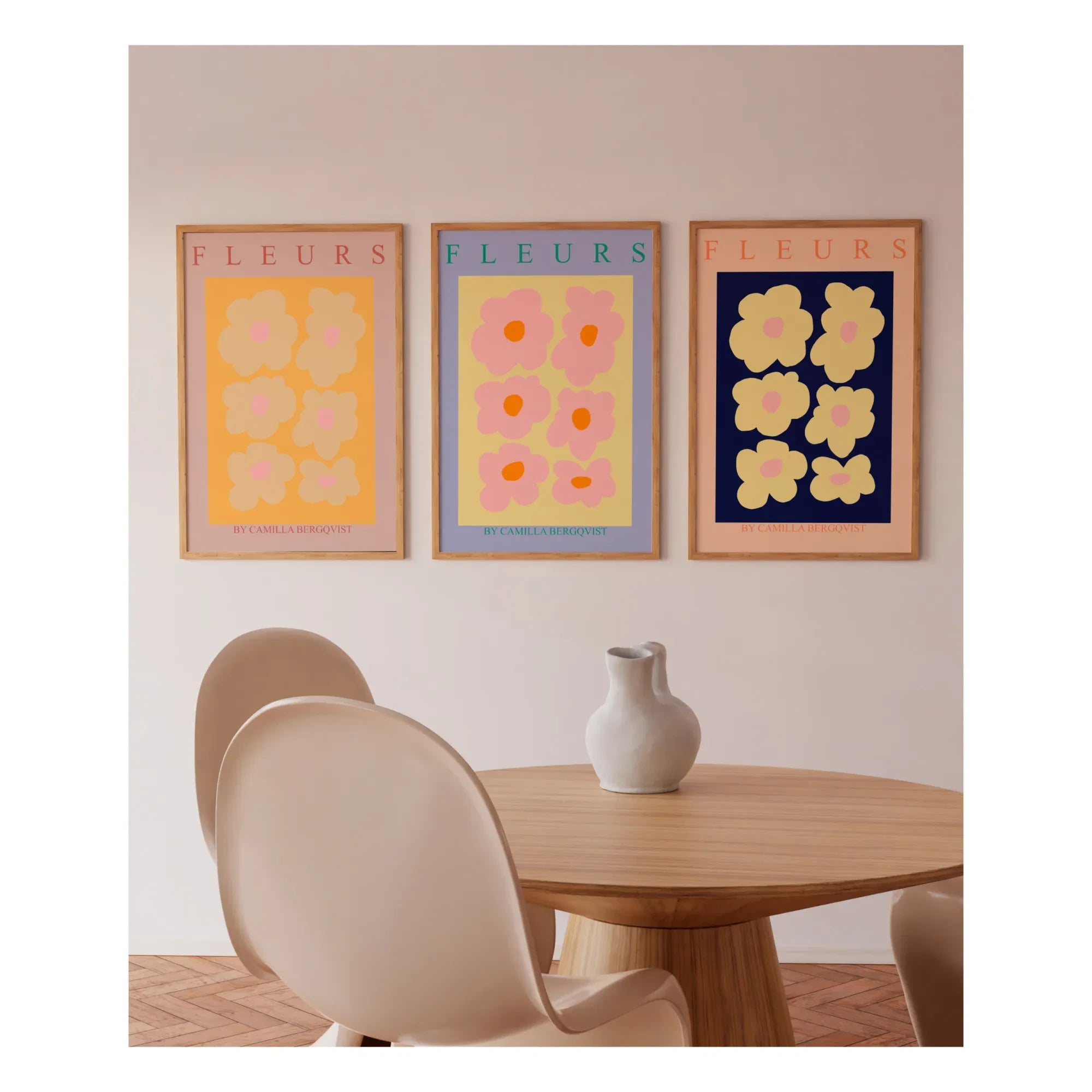 Poster and Frame - Ungerahmtes Fleurs Gul Poster