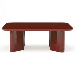 Gabrielle Paris – Couchtisch Thelma aus poliertem Holz und Glas | Rot