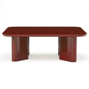 Gabrielle Paris – Couchtisch Thelma aus poliertem Holz und Glas | Rot