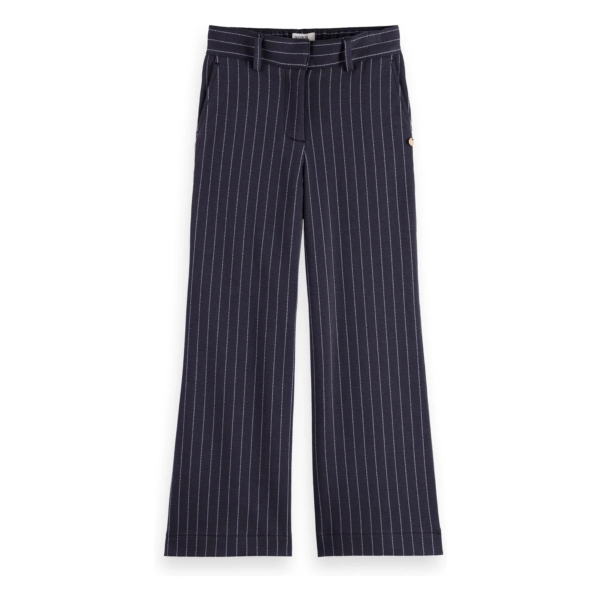 Scotch & Soda - Gestreifte Hose mit weitem Bein | Marineblau