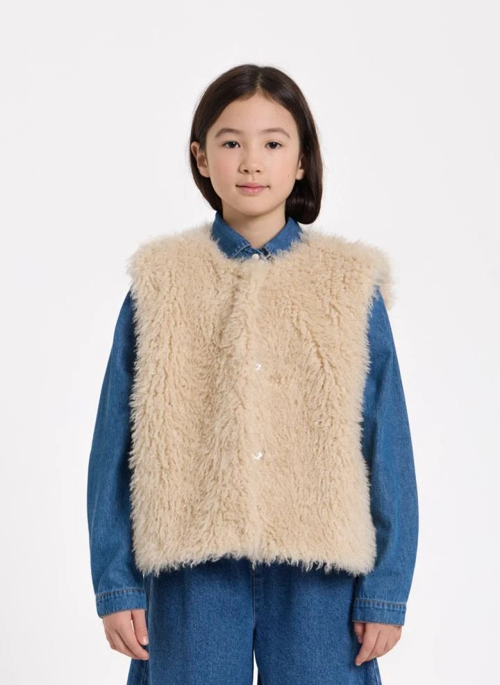 Hundred Pieces - Joyce ärmellose Felljacke | Beige