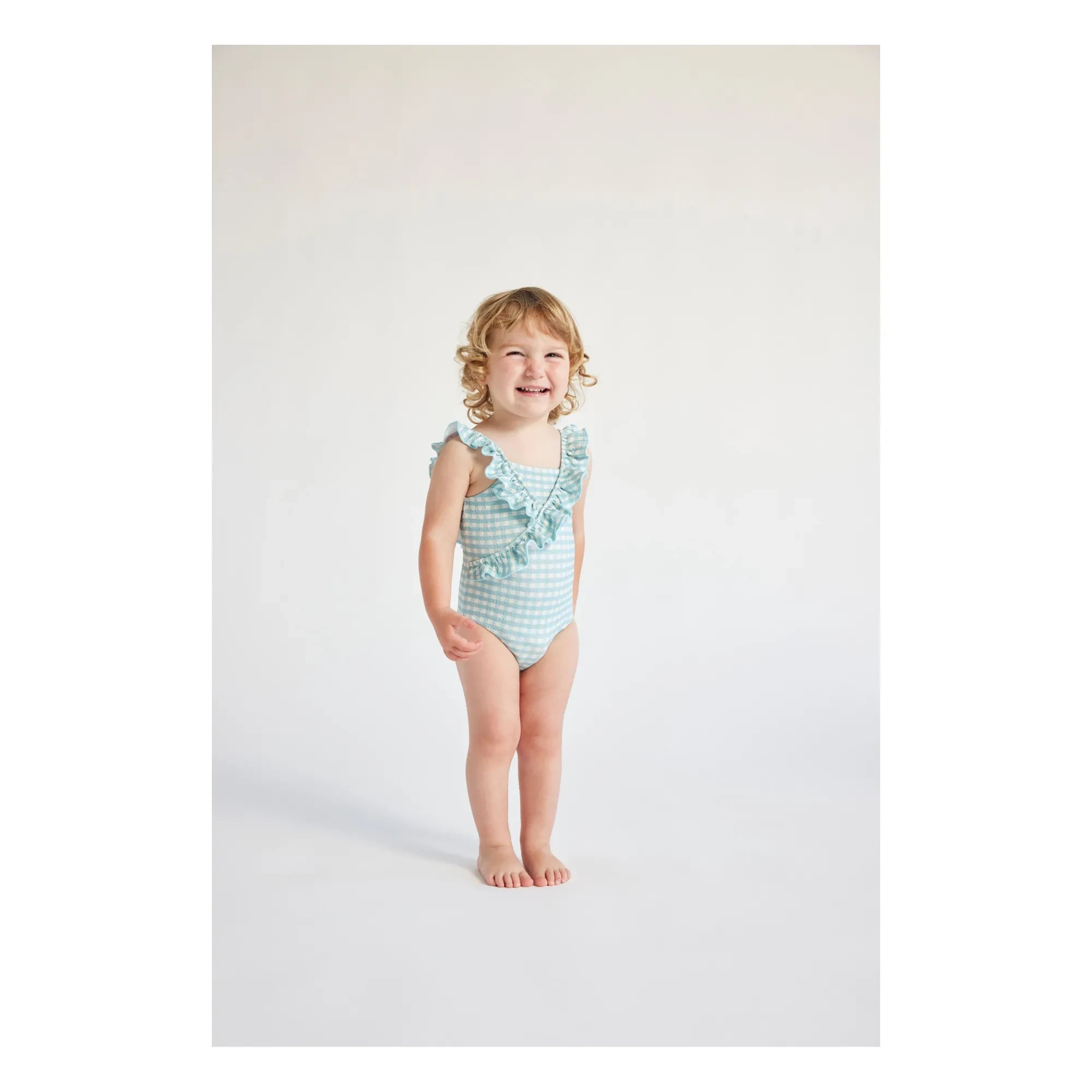 Bobo Choses - Vichy Einteiliger Badeanzug | Hellblau