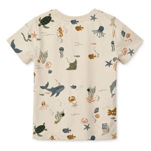 Liewood – Apia Fisch T-Shirt aus Bio-Baumwolle | Beige