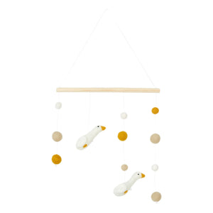 Ruhig – Wandmobile „Gänse“ | Weiß