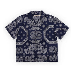 the new society - Aster Bandana Hemd | Dunkelblau