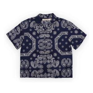 the new society - Aster Bandana Hemd | Dunkelblau