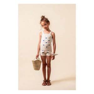 birinit - Bestickte Shorts aus Feinripp | Elfenbein