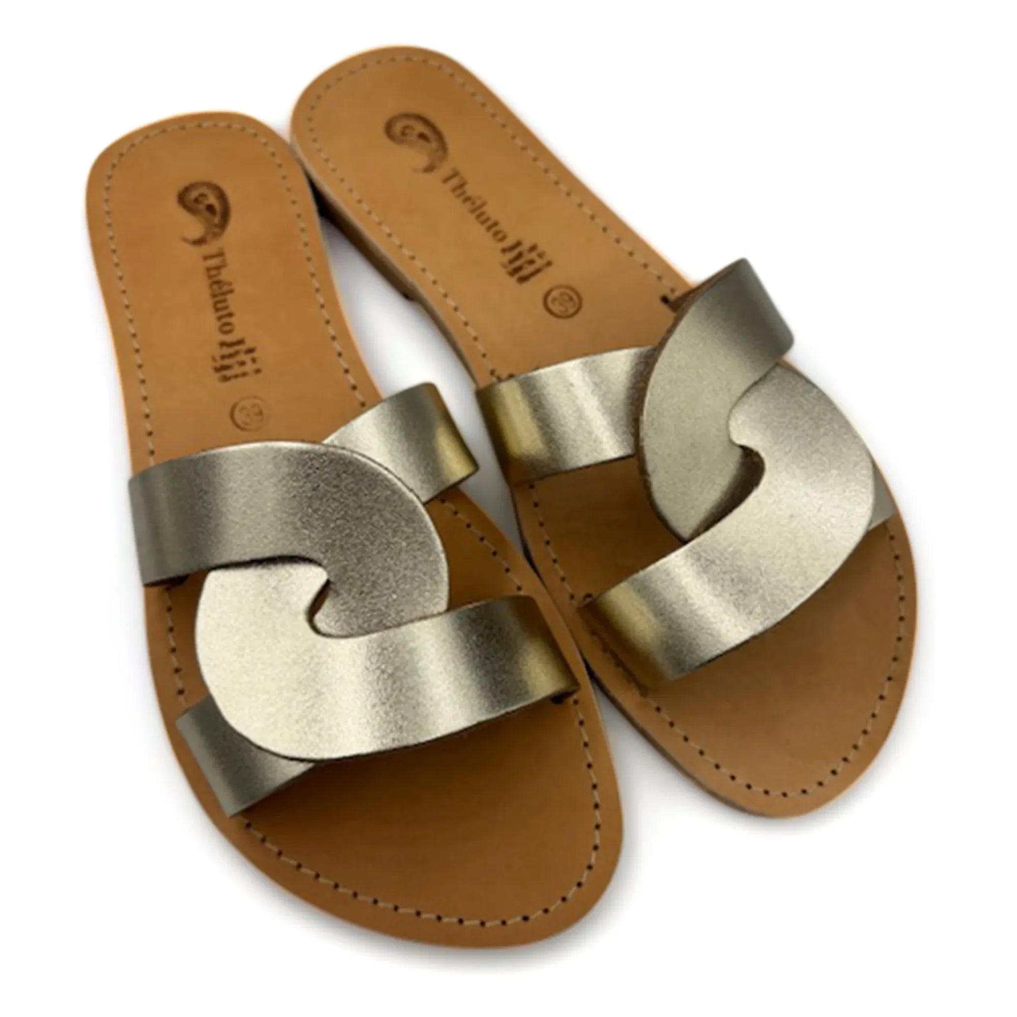 Théluto - Prune Metallic-Pantoletten | Gold