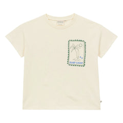 Arsène et Les Pipelettes - T-Shirt „Surf Camp“ aus Bio-Baumwolle | Ecru
