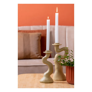 Present Time - Organischer Spiral-Kerzenhalter - M | Beige