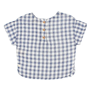 Búho – Vichy-Bluse mit Taschen | Blau