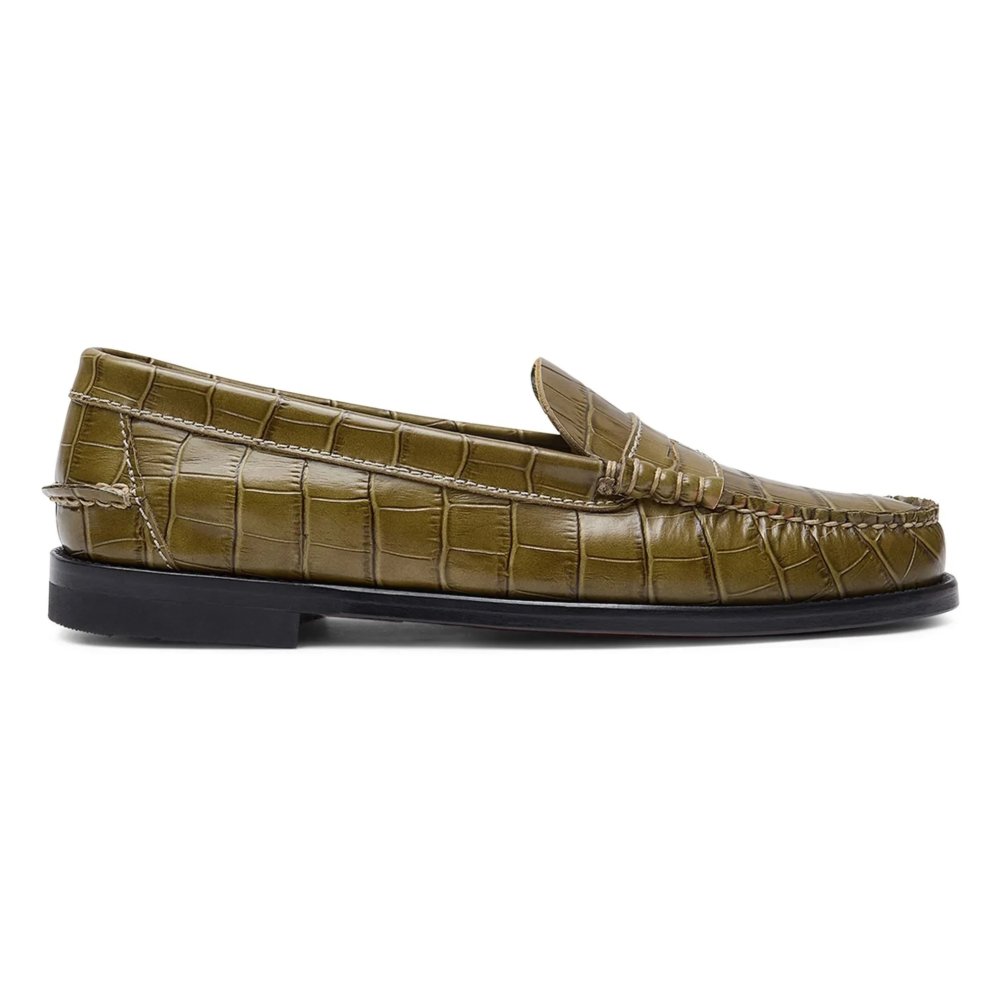 Augusta - Zoe Loafer mit Krokoprägung | Olivgrün
