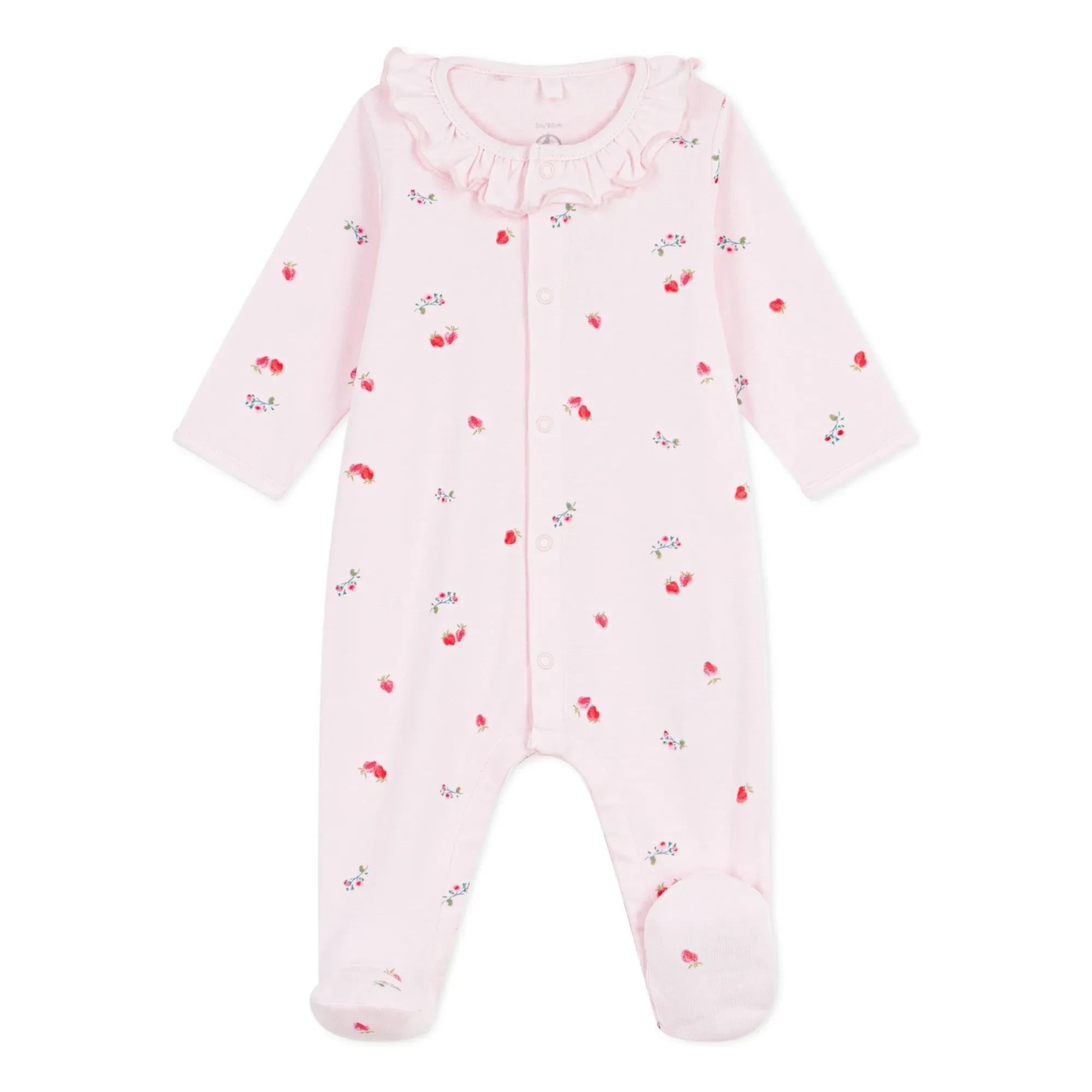 Petit Bateau - Dors Bien Schlafanzug Blumen Bio-Baumwolle | Rosa