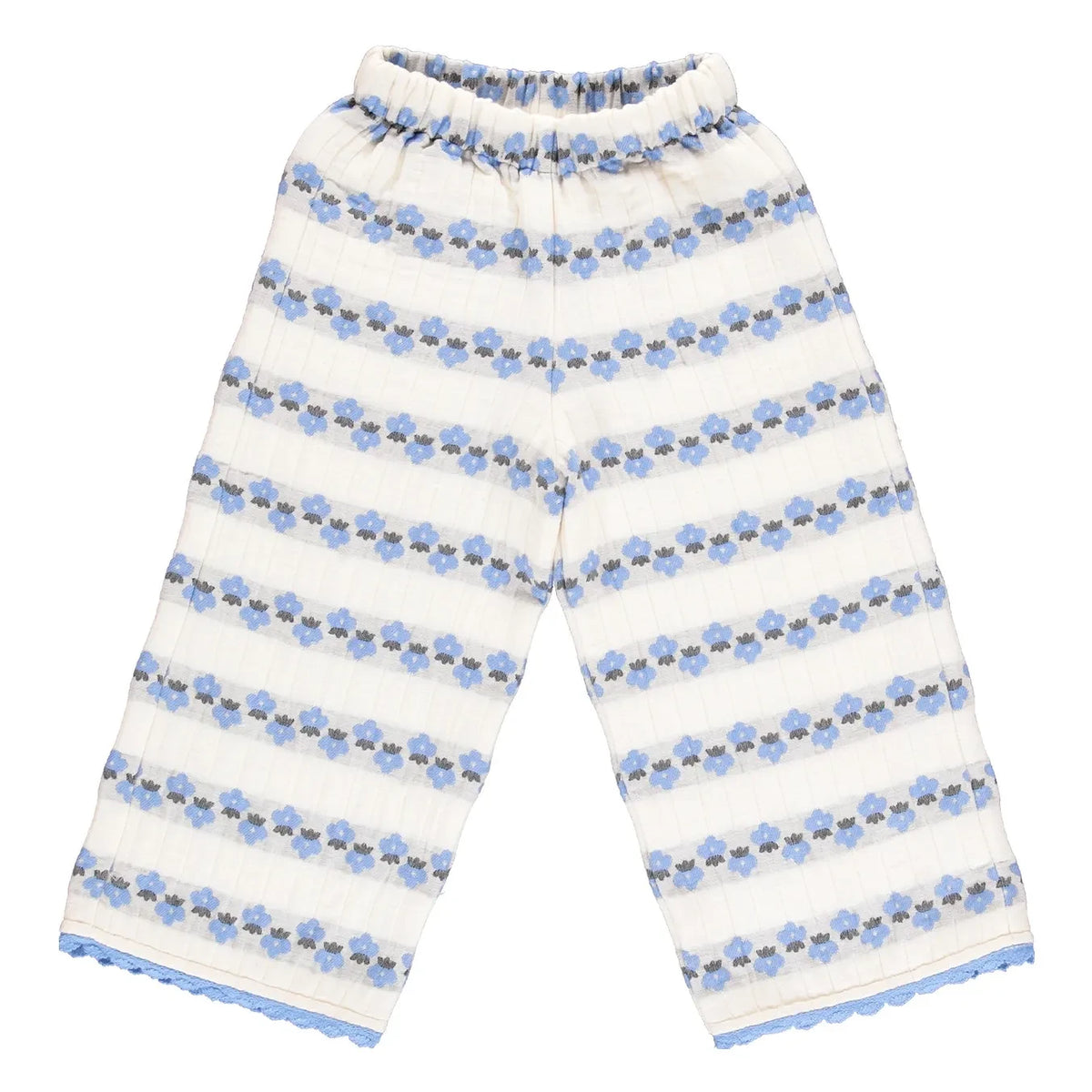 Bebe Organic - Scilla Çiçek Desenli Pantolon | Mavi