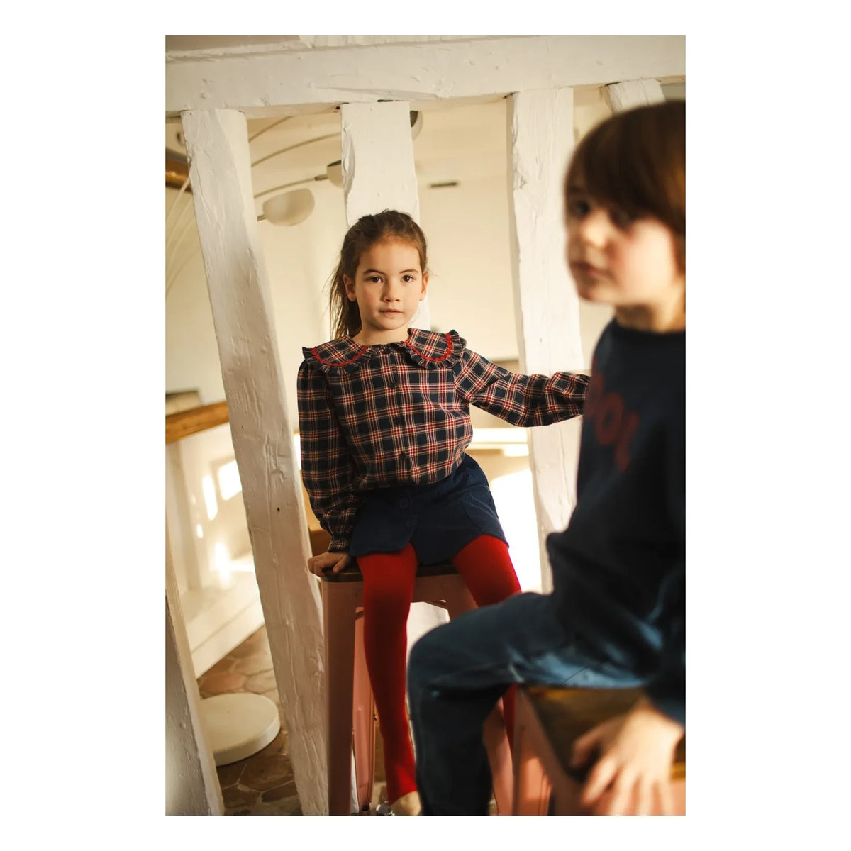 Louis Louise - Sybillou Karierte Bluse | Marineblau