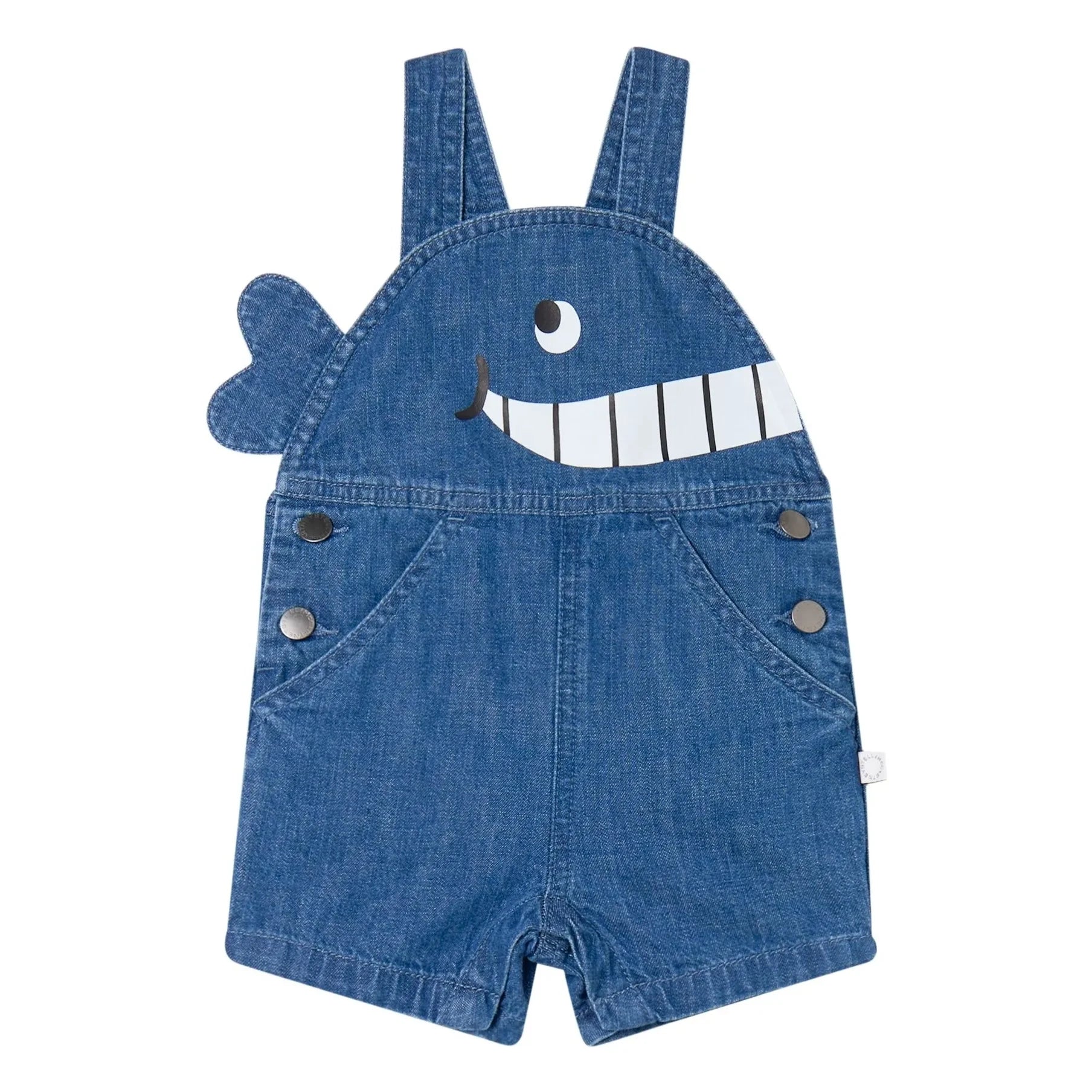 Stella McCartney Kids - Jeans Latzhose mit Wal-Applikation | Blau