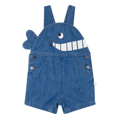Stella McCartney Kids - Jeans Latzhose mit Wal-Applikation | Blau