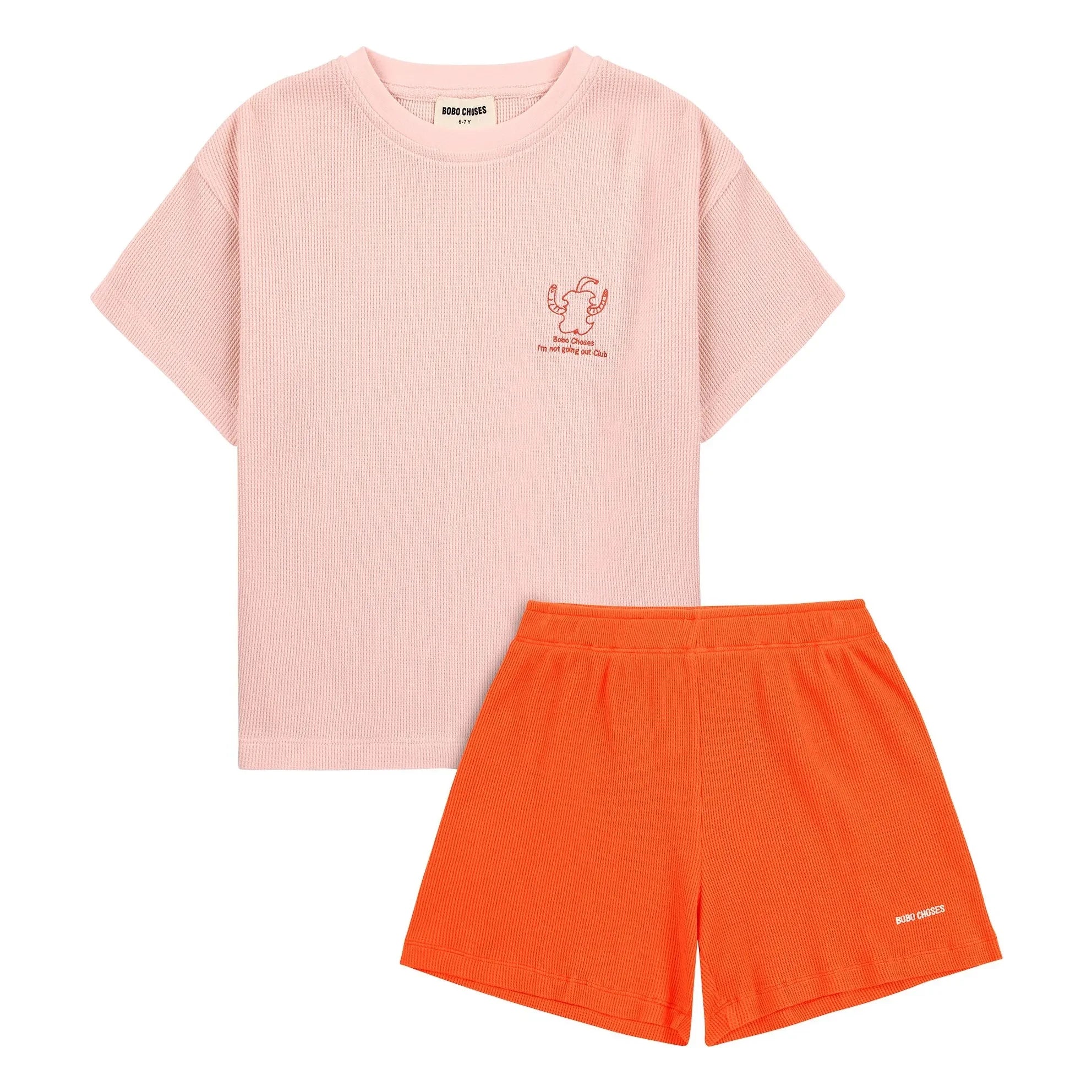 Bobo Choses – Set aus T-Shirt und Shorts aus Bio-Baumwolle, Grün | Rosa