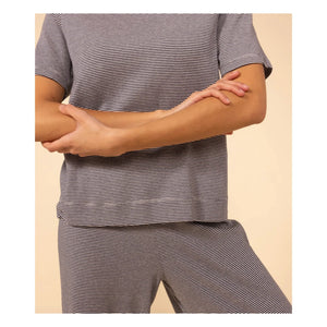 Petit Bateau - Milleraies Pyjama-Set - Damenkollektion | Marineblau