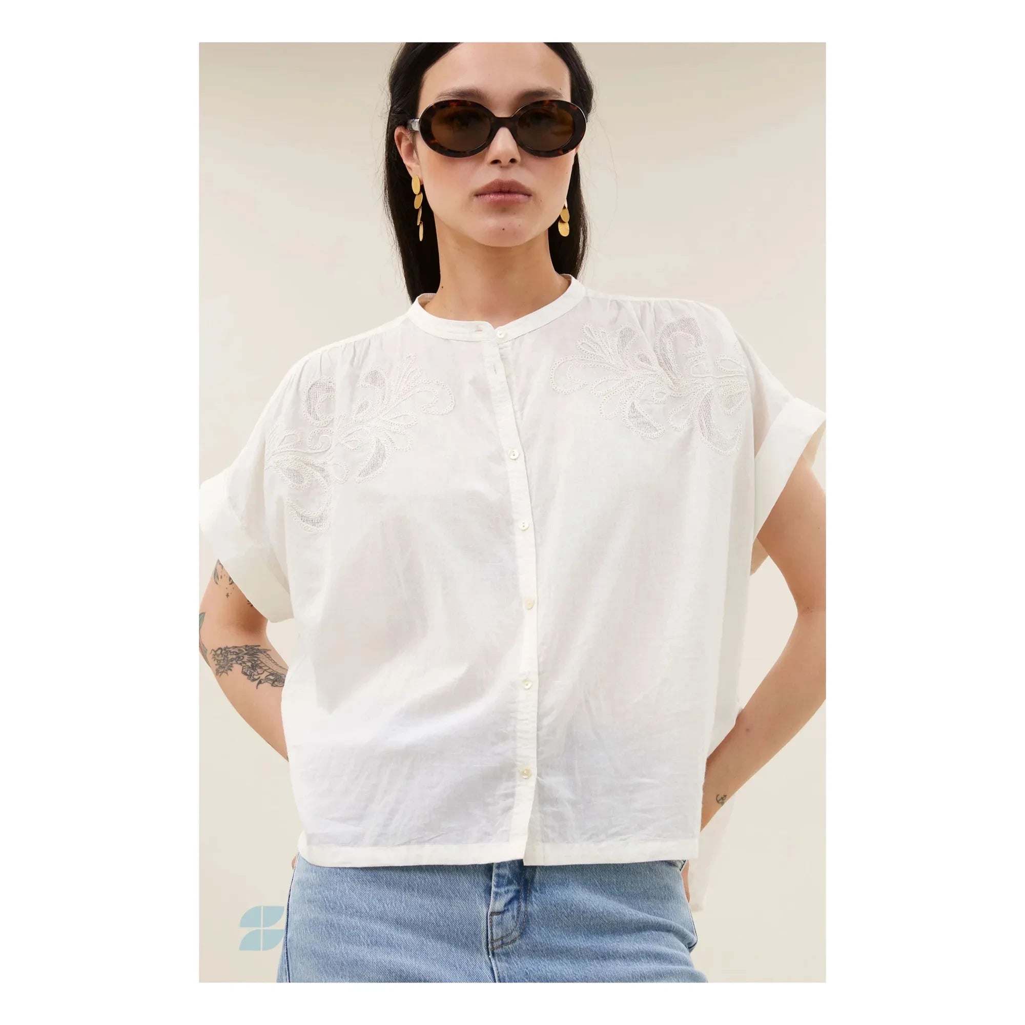 By Bar - Ally Bio-Baumwollbluse | Weiß