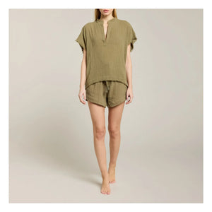 Maison Saint Julien - Porto Vecchio Bluse Baumwoll-Gaze | Khaki