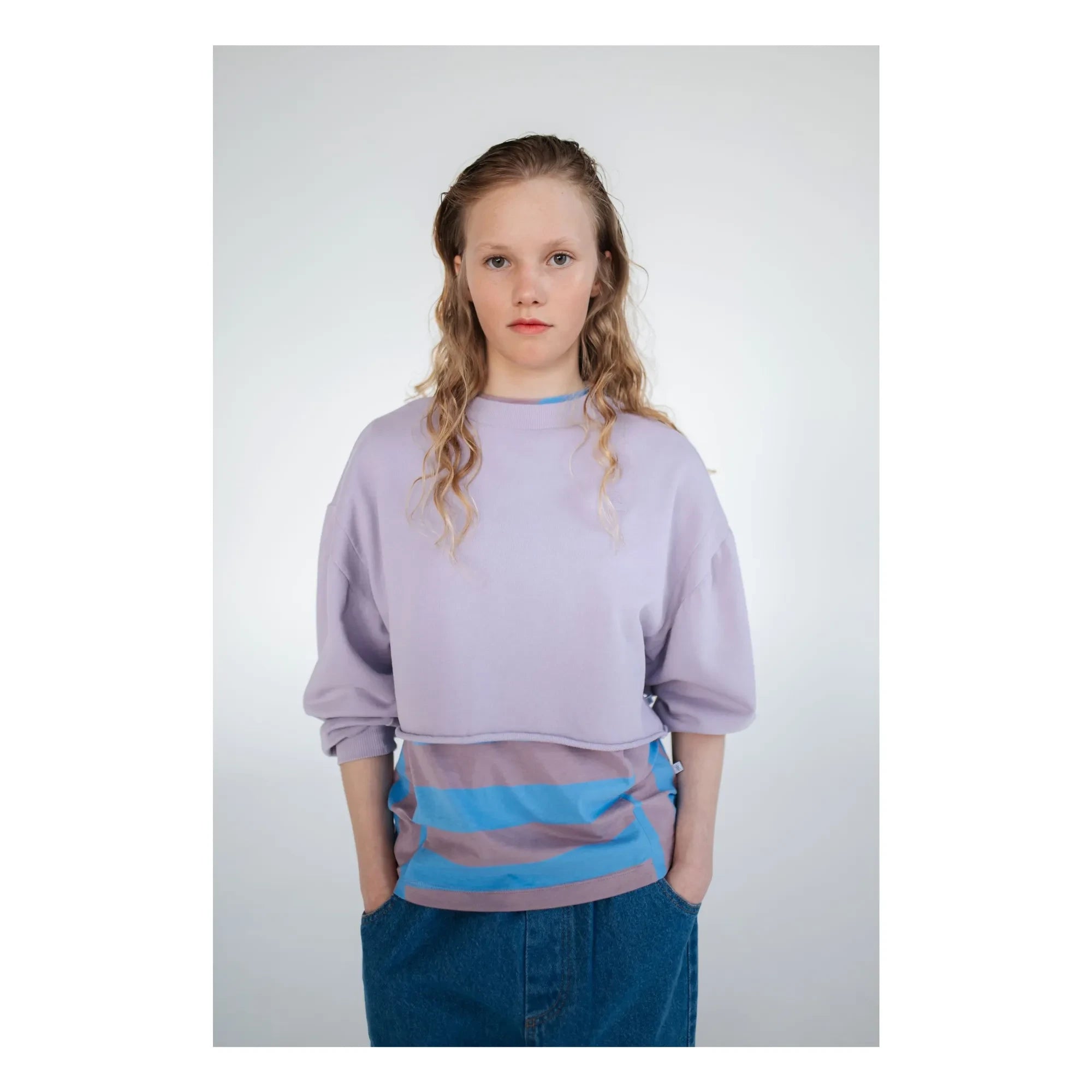 Repose AMS - Organik Pamuk Crop Sweat | Lila