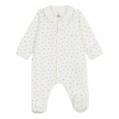 Petit Bateau - Strampler Herzen aus Bio-Velours | Weiß