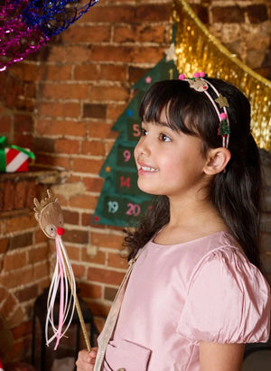 Rockahula Kids - Şenlikli Noel çift saç bandı | Açık Pembe