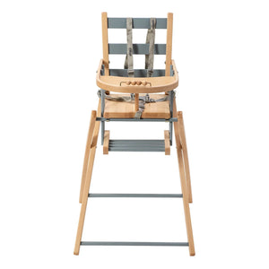 Combelle - Sarah extra zusammenklappbarer Hochstuhl | Grau-Blau