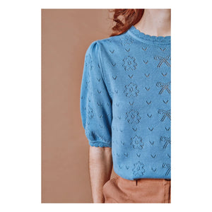 Emile et Ida - Pullover aus Bio-Baumwolle mit Knoten-Ajourmuster | Nuage