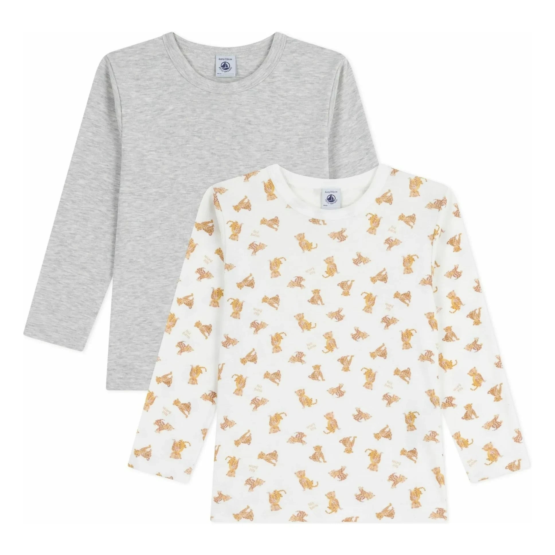Petit Bateau - 2er-Set Cheetah T-Shirts | Weiß