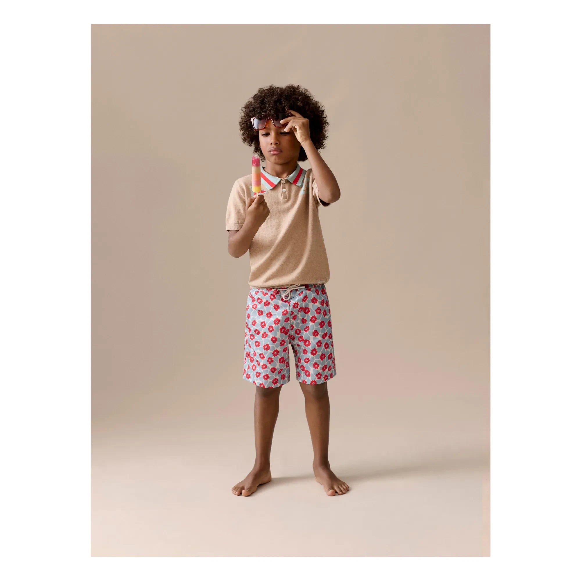 Bonpoint - Ariel Fleuri Badeshorts aus recyceltem Polyester | Hellblau