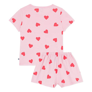 Petit Bateau - Kalp Desenli Şort Pijama | Pembe