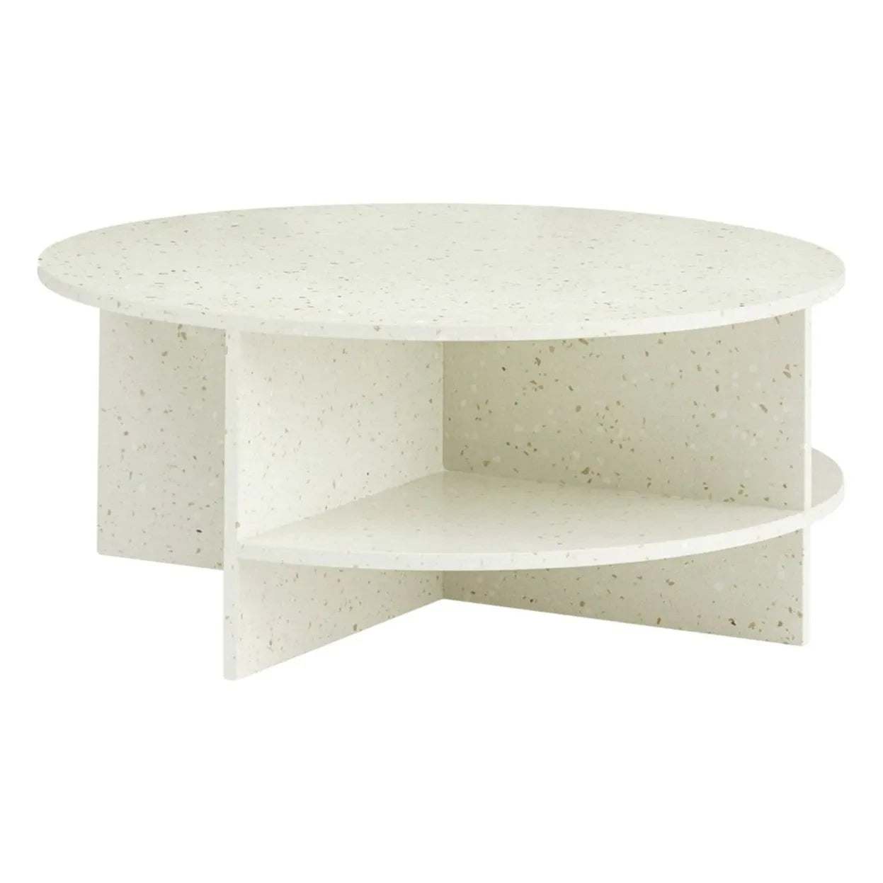 Muuto - Halber Terrazzo Couchtisch | Gebrochenes Weiß