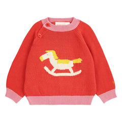 Bobo Choses - Schaukelpferd-Pullover aus Bio-Baumwolle | Rot