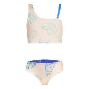 Pepita & Me - Marea Coquillages Asymmetrischer Badeanzug | Ecru
