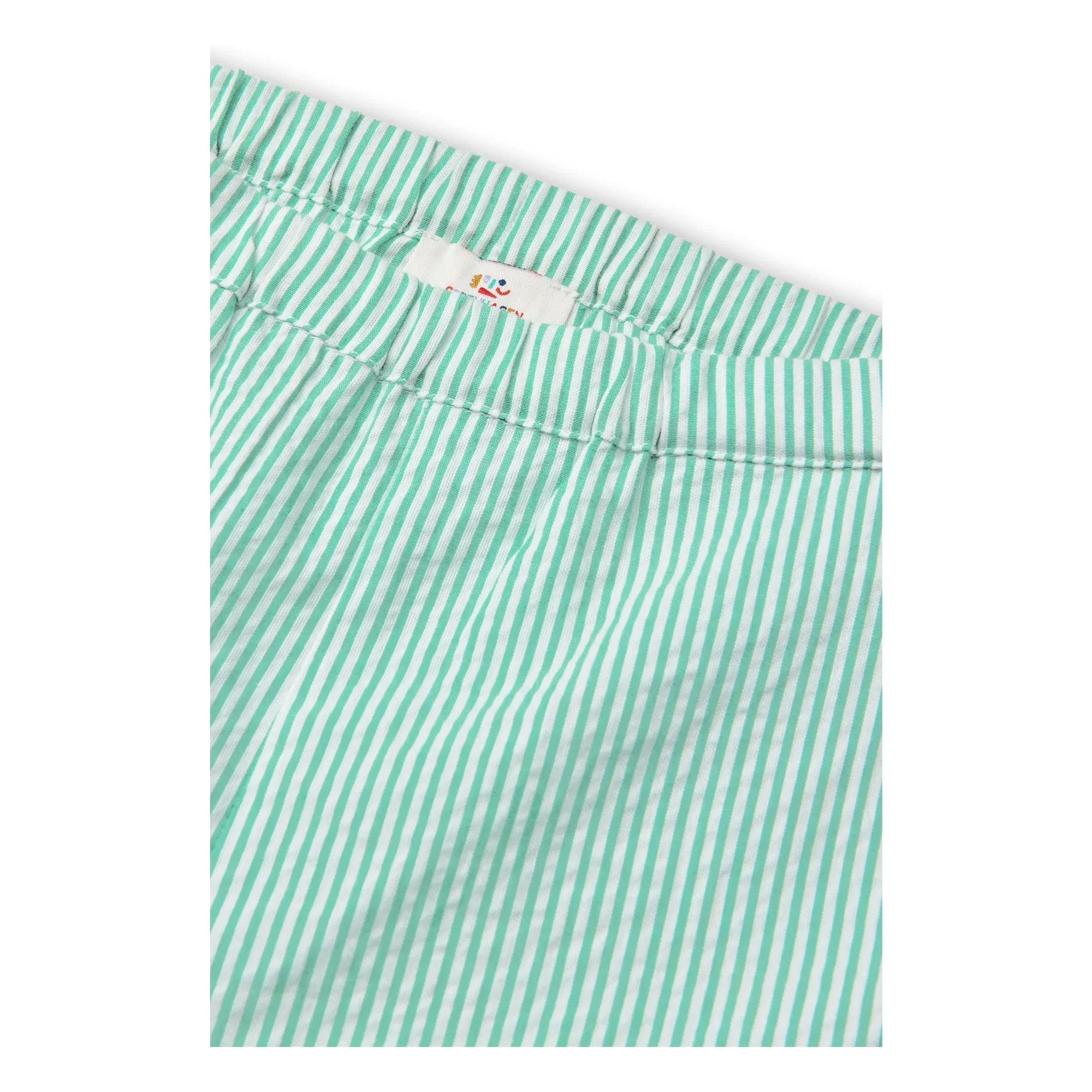 Copenhagen Colors – Gestreifte Seersucker-Shorts aus Bio-Baumwolle | Türkis