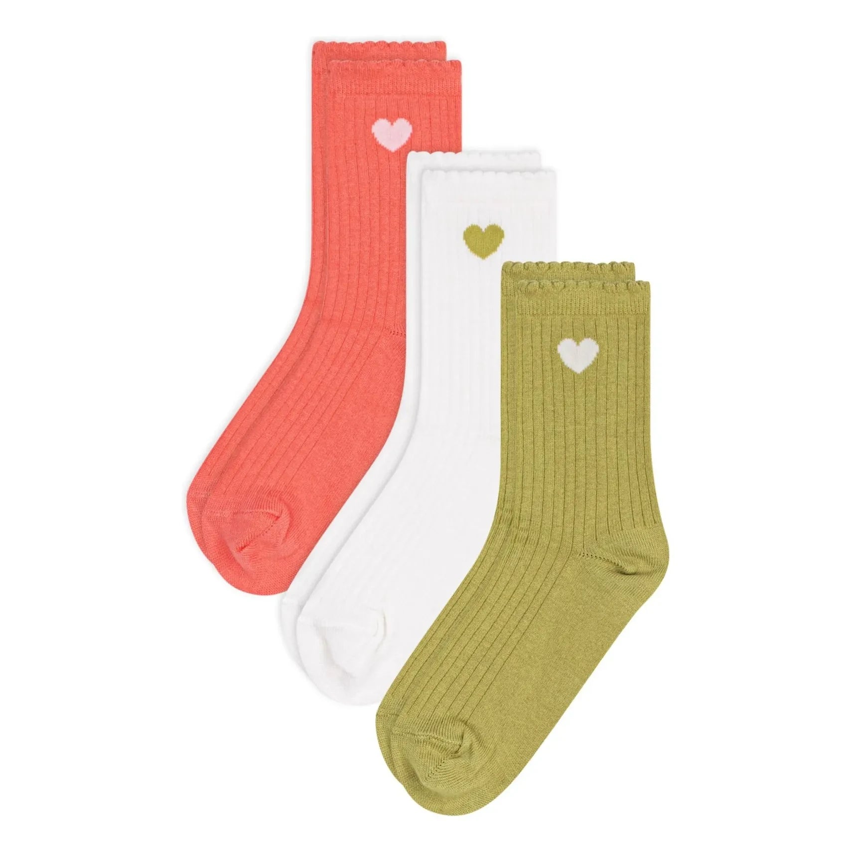 Petit Bateau – 3er-Pack Jacquard-Herzensocken-Set | Grün