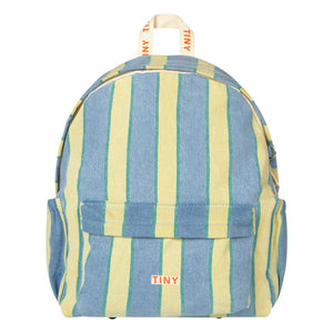 Tinycottons - Gestreifter Jeansrucksack | Blau