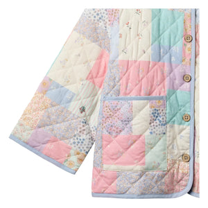 Wheat - Inaja Patchwork-Steppjacke aus Bio-Baumwolle | Hellblau