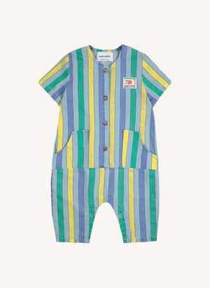 Bobo Choses - Leichte Denim Streifen Overall | Blau