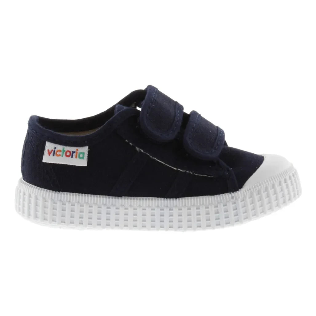 Victoria - Tiras Lona Velcro Sneaker | Marineblau
