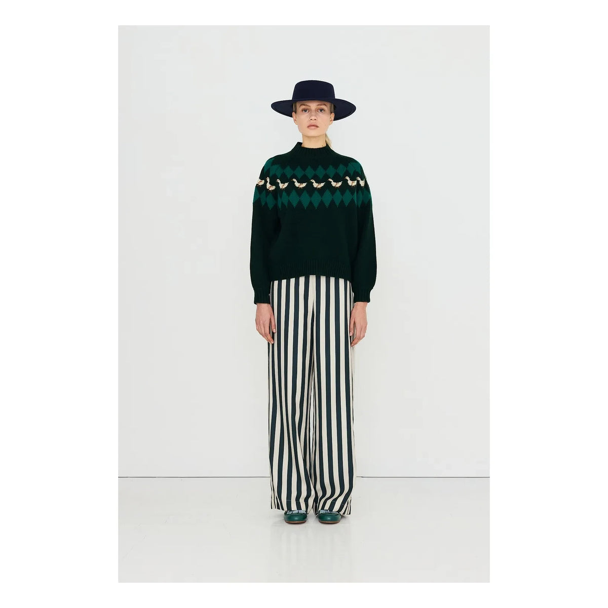 The Tiny Big Sister - Gänsefeder-Wollpullover | Mavi