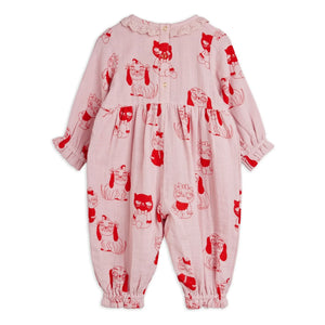 Mini Rodini - Organik Pamuklu Hayvan Tulum | Pembe