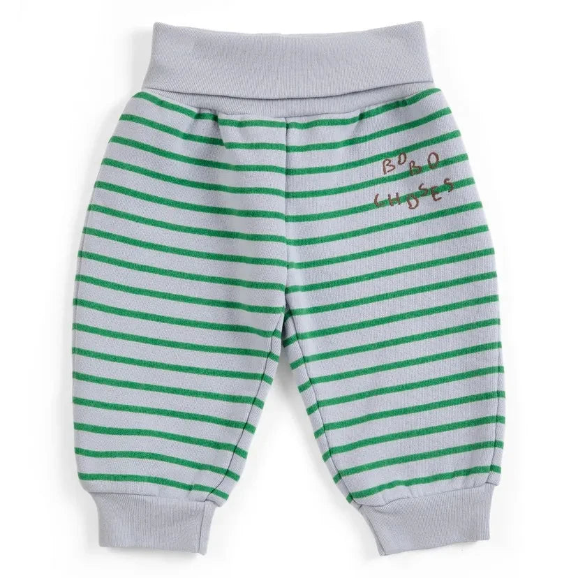 Bobo Choses – Gestreifte Jogginghose aus Bio-Baumwolle | Grau
