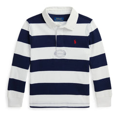 Ralph Lauren - Langarm Rugby gestreiftes Polohemd | Marineblau