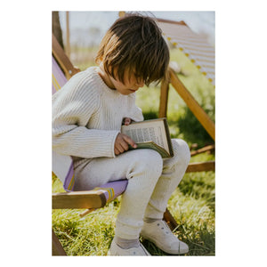 Yuki - Gerippter Pullover aus Bio-Baumwolle | Heather Weiß