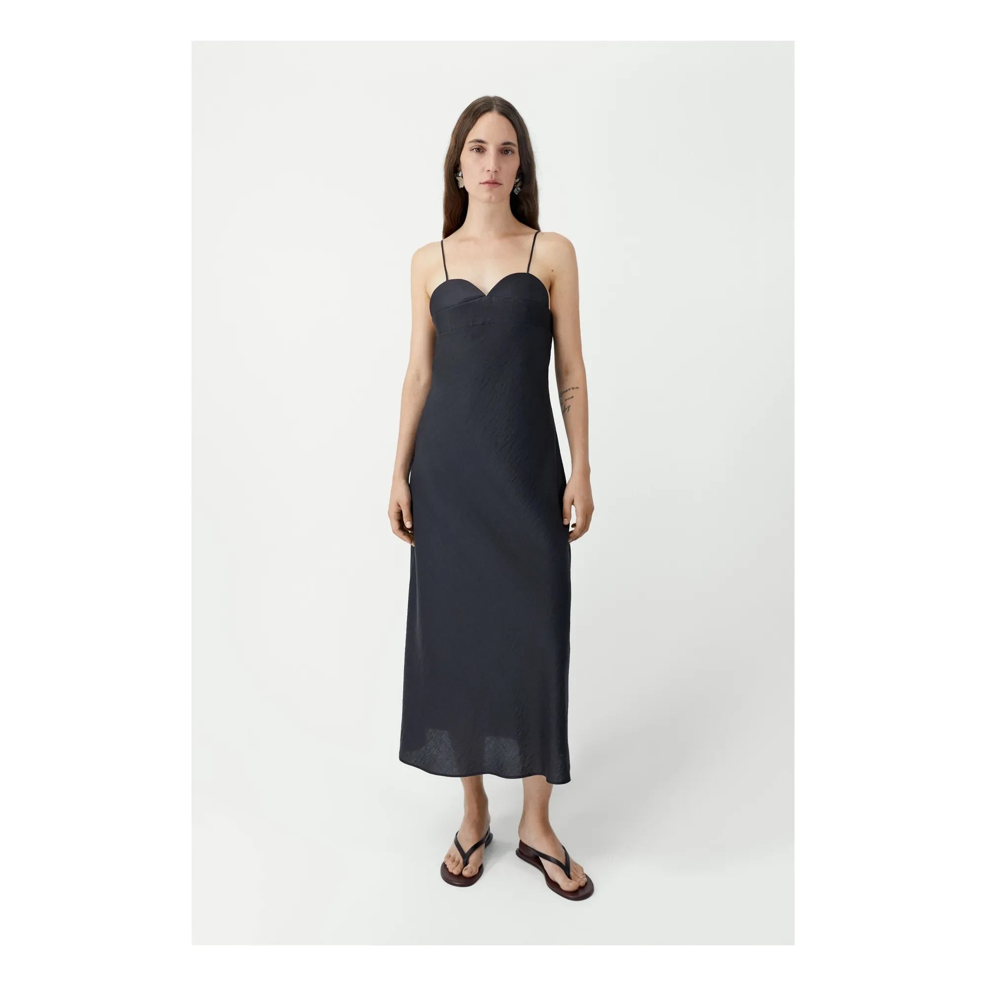 Cordera - Herzförmiges Dekolleté Kleid | Schwarz