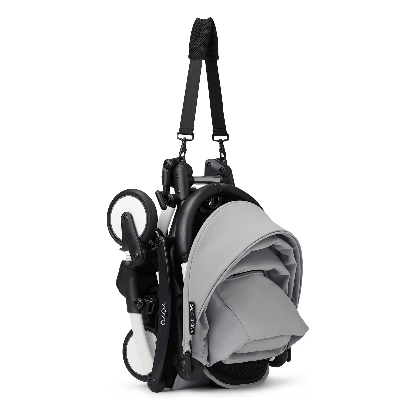 Stokke® - YOYO³ Komplett-Kinderwagen 0+ und 6+ Weißer Rahmen | Stein
